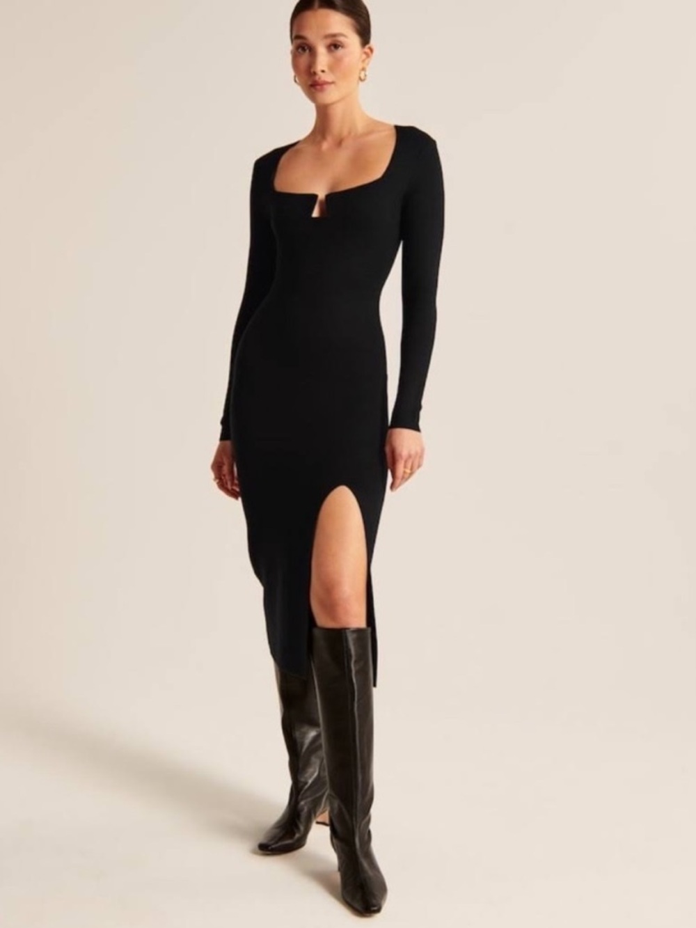 Abercrombie & Fitch Notch Front Sweater Dress